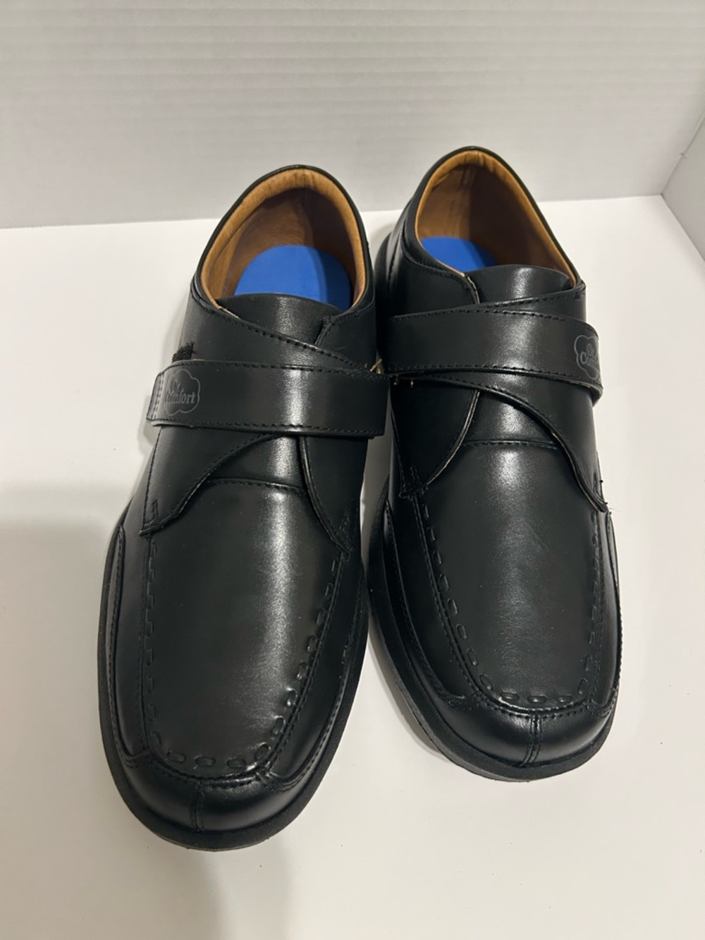 Dr. Comfort Men Diabetic Black Leather Hook & Loop Orthopedic Casual Shoes 11.5